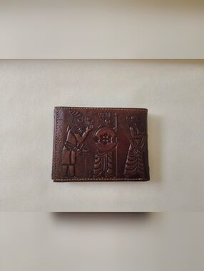 Handmade Mens Leather Wallet With Ancient Persian Design